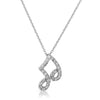 Musical Note CZ Sterling Silver Necklace