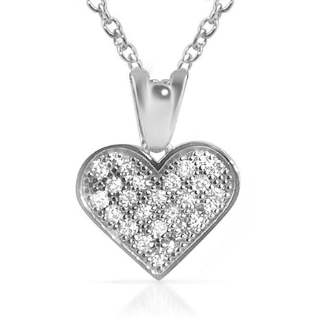 Signity CZ Micropave Heart Pendant Necklace