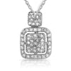 925 Silver Signity CZ Cushion Pendant Set