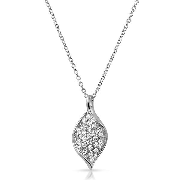 Sterling Silver Twisted CZ Pendant Set