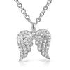 Sterling Silver Signity CZ Angel Wings Necklace
