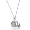 Silver Cubic Zirconia Fancy Crown Necklace