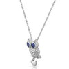 925 Silver Sitting Owl CZ Necklace Set