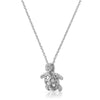 CZ Sea Turtle Silver Pendant Necklace Set