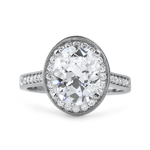3 CTW Flawless Oval CZ Halo Ring