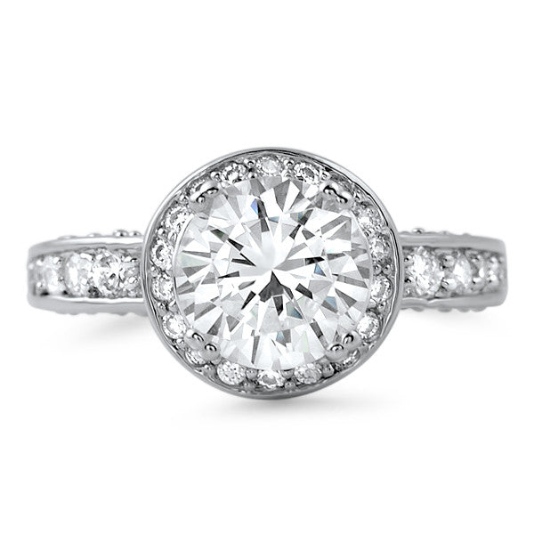 3.10 CTW Sterling Silver CZ Halo Engagement Ring