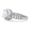 3.10 CTW Sterling Silver CZ Halo Engagement Ring