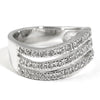 1.45 CTW Wave Design Silver CZ Fashion Ring