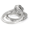 2.5 CTW Silver Bezel Set Halo Wedding Ring Set