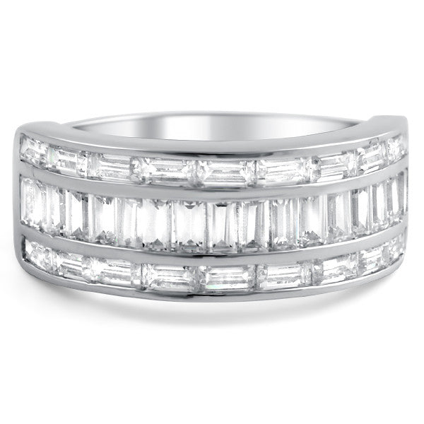 Sterling Silver All Baguette CZ Fashion Ring