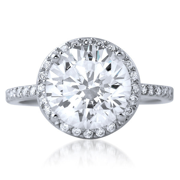 4.28 CTW Ideal Cut Sterling Silver CZ Halo Ring