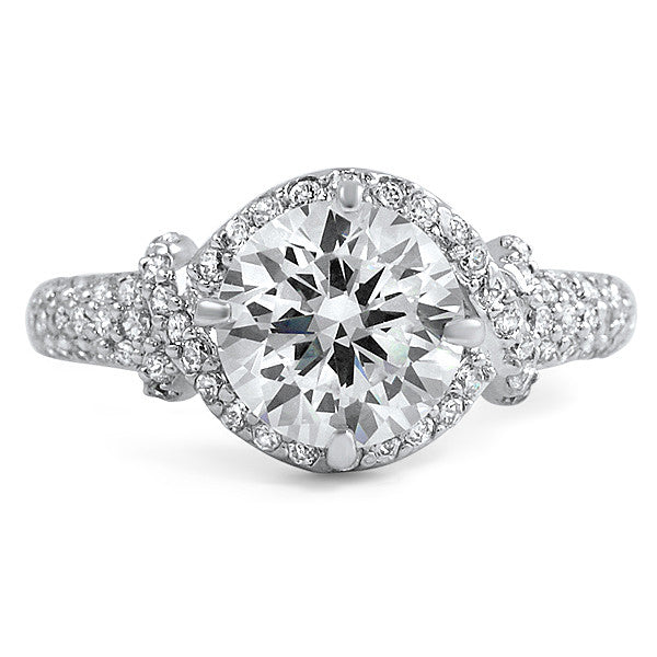2 Carat Flawless 5A CZ Woven Engagement Ring