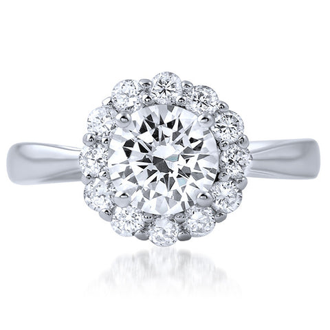 1.65 CTW Simple Solitaire Halo CZ Fashion Ring