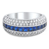 925 Silver Blue CZ Princess Cut Fashion Ring