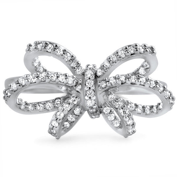 925 Silver Butterfly Ribbon Fashion Ring