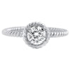 Silver Braided 0.50 Carat CZ Solitaire Ring