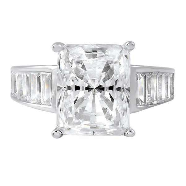 Solitaire Carat Baguette Diamond Ring Natural Ctw Cushion Cut