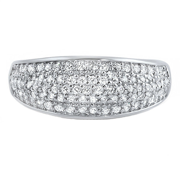Sterling Silver Signity CZ Micropave Fashion Ring