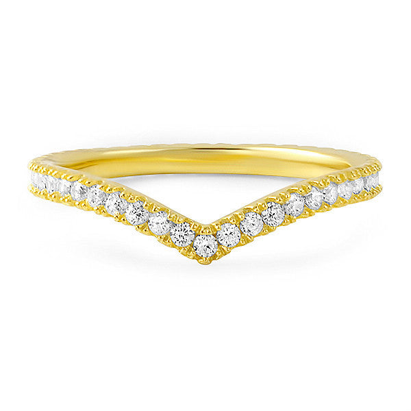 Gold CZ Winged Eternity Fashion Ring