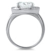 4.75 CTW Large Halo CZ Engagement Ring Set